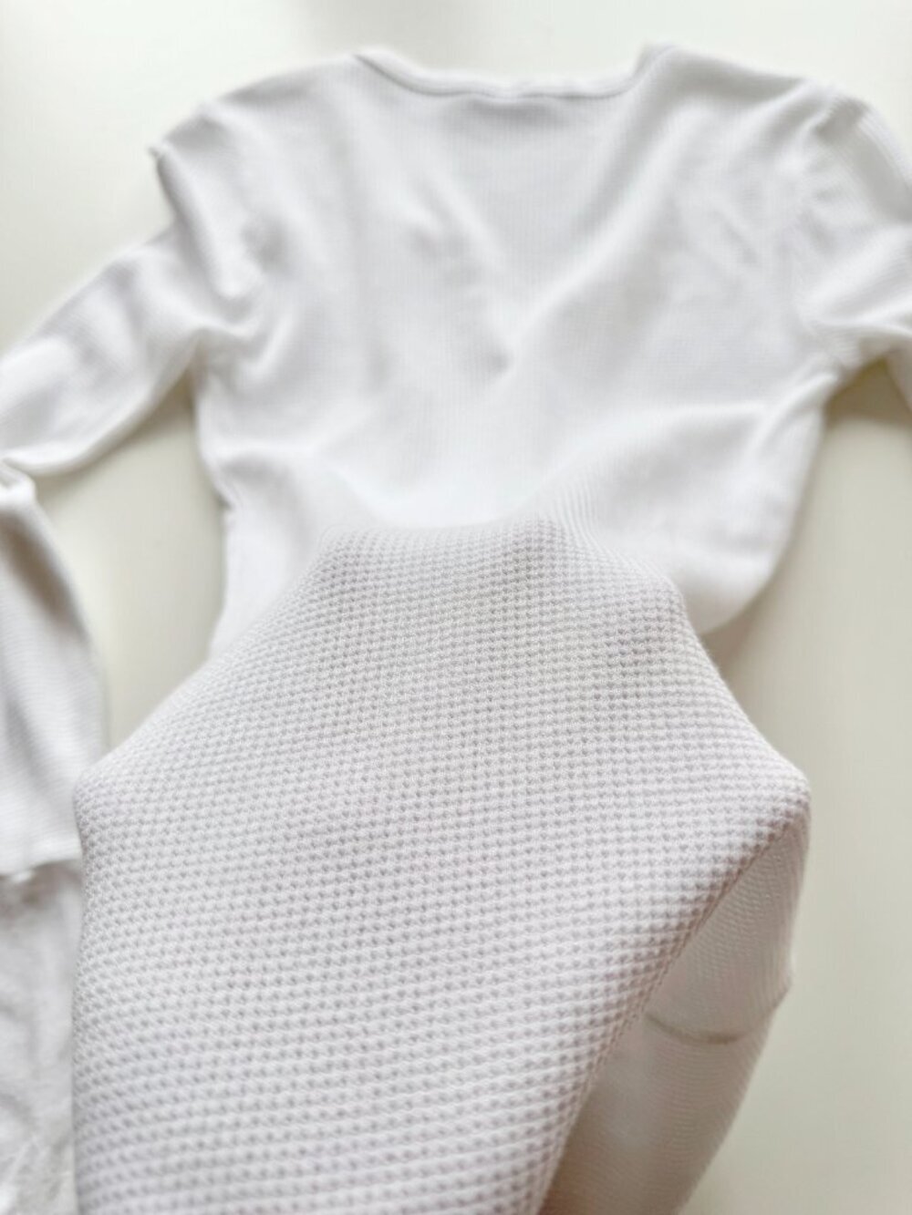 SPLENDID Forever White Micro Modal Cotton Waffle Knit Henley T-Shirt, Size S - Picture 14 of 16